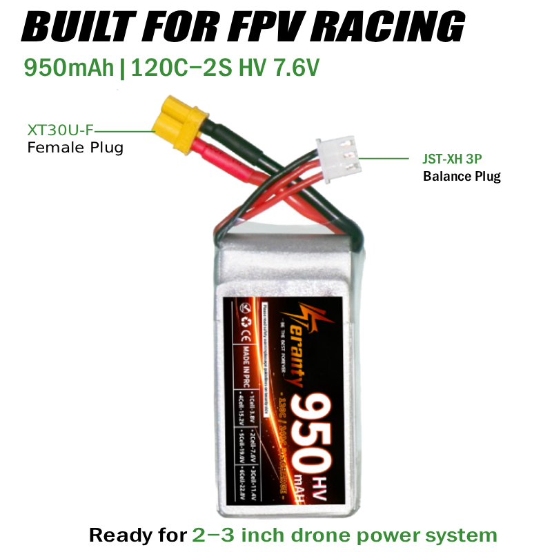 แบตเตอรี่ Teranty 2S HV 7.6V 9 - Drone Racing Charger บทวิจารณ์และราคา