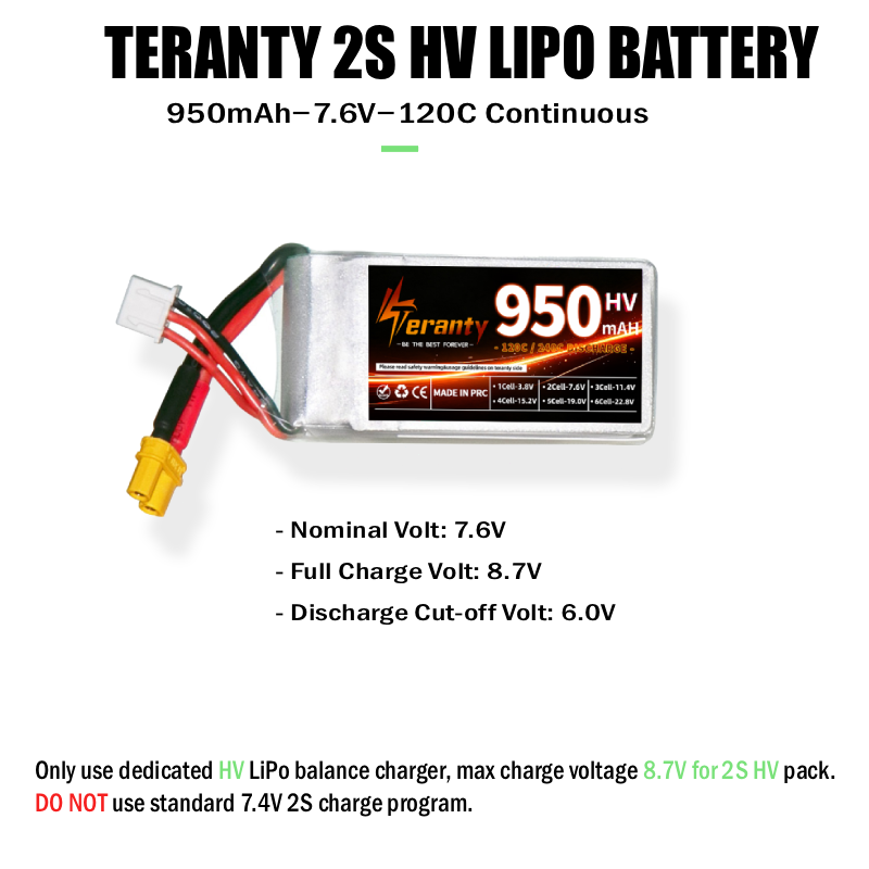 แบตเตอรี่ Teranty 2S HV 7.6V 9 - Drone Racing Charger บทวิจารณ์และราคา